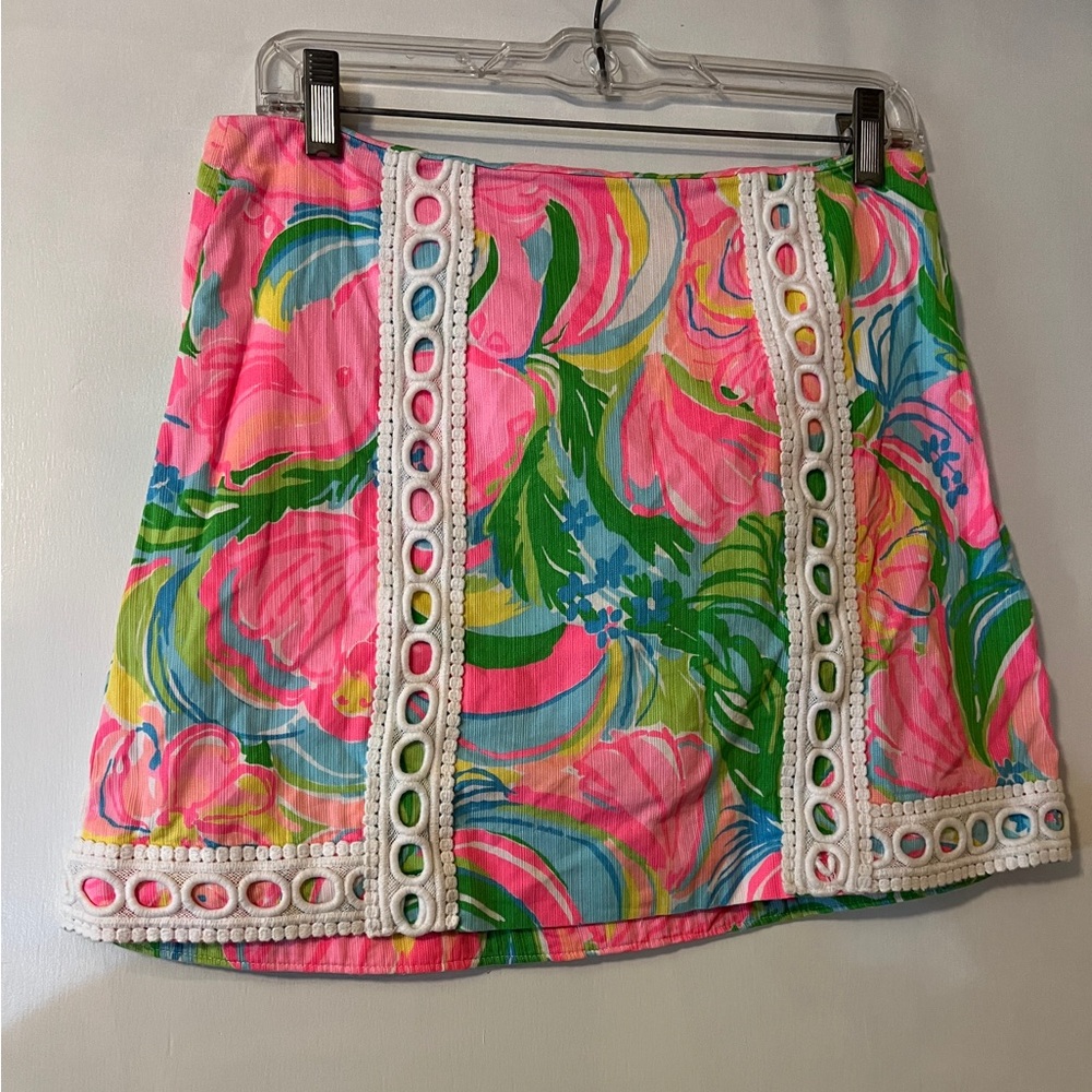 Lilly Pulitzer Pansy Lace Skort in So A Peeling Size 4 EUC